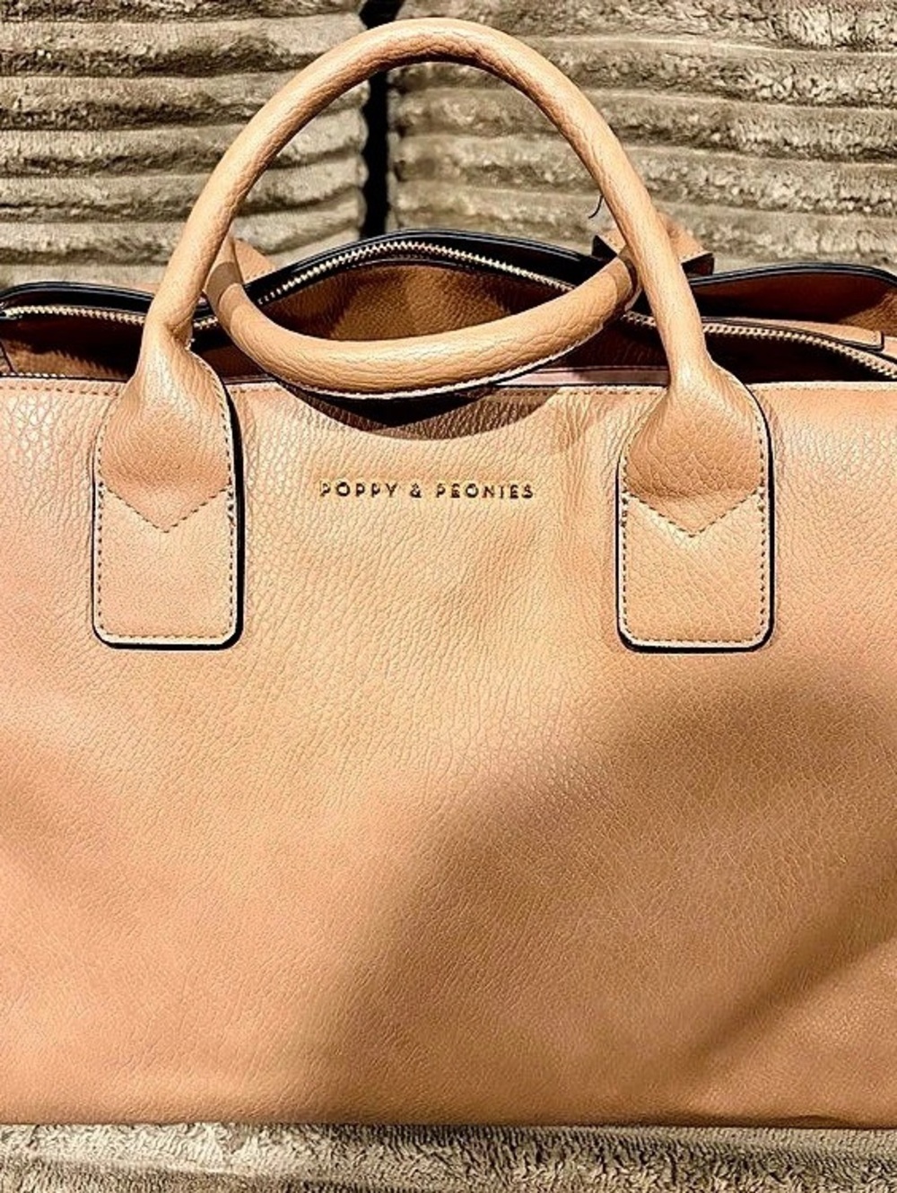 Poppies and Peonies Structured Satchel in Pink